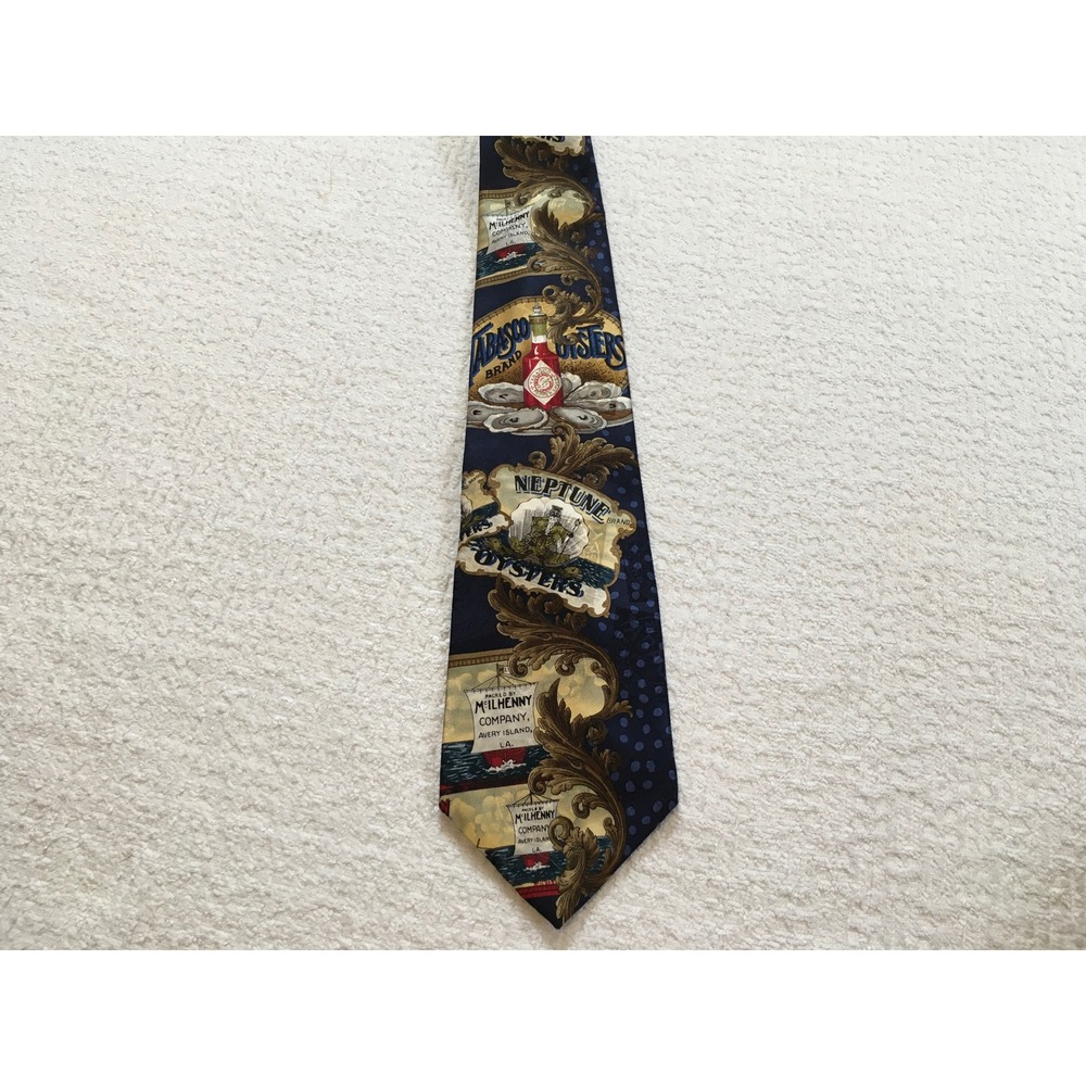McIlhenny Company Tabasco Brand Oysters Neptune Mens Silk‎ Necktie